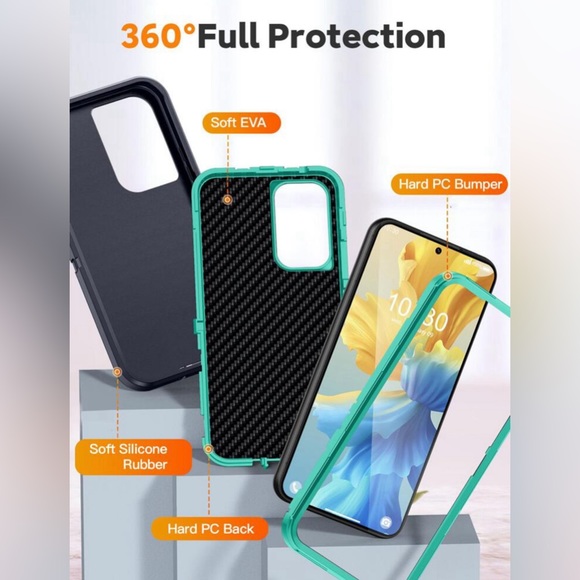 Shockproof Durable Hard Phone Case, 3 Layer Rugged Rubber Hybrid - Picture 7 of 10